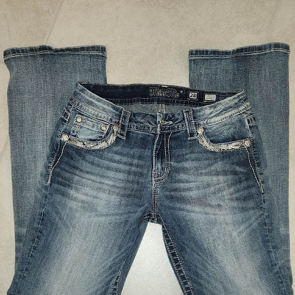 Miss Me Vintage Mid-Rise Easy Boot Jeans Size 28 - Picture 2 of 2